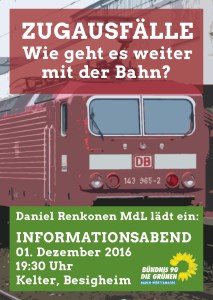Info-Abend zum Bahn-Chaos mit MdL Daniel Renkonen